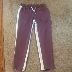 Men's Purple Jogger Pants with White Stripes